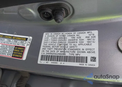 2018 Honda Cr-V Ex from USA, damaged, VIN 2HKRW2H52JH692655